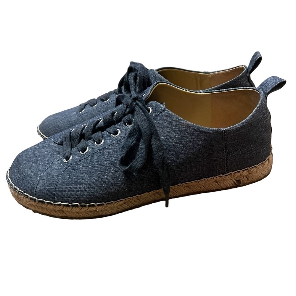 Lafayette 148 New York denim lace up espadrille